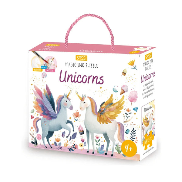 Magic Water Puzzle & Book Set - Unicorns - Sassi