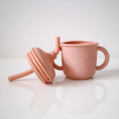 Silicone Sippy Cup with Straw - Blush - CMC Gold