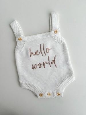 Hello World - Classic Romper | Milk - Petite & Co