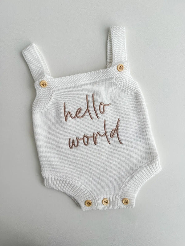 Hello World - Classic Romper | Milk - Petite & Co