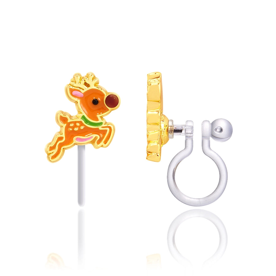 Clip On Earrings | Dashing Reindeer - Girl Nation