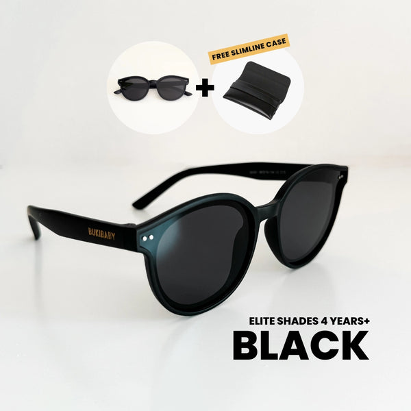 Elite Shades Polarised 4y+ - Matte Black - BukiBaby Sunglasses