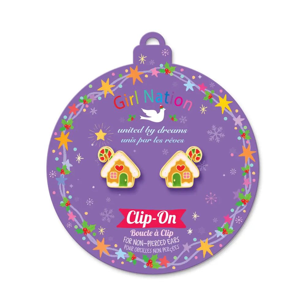 Clip On Earrings | Gingerbread House - Girl Nation