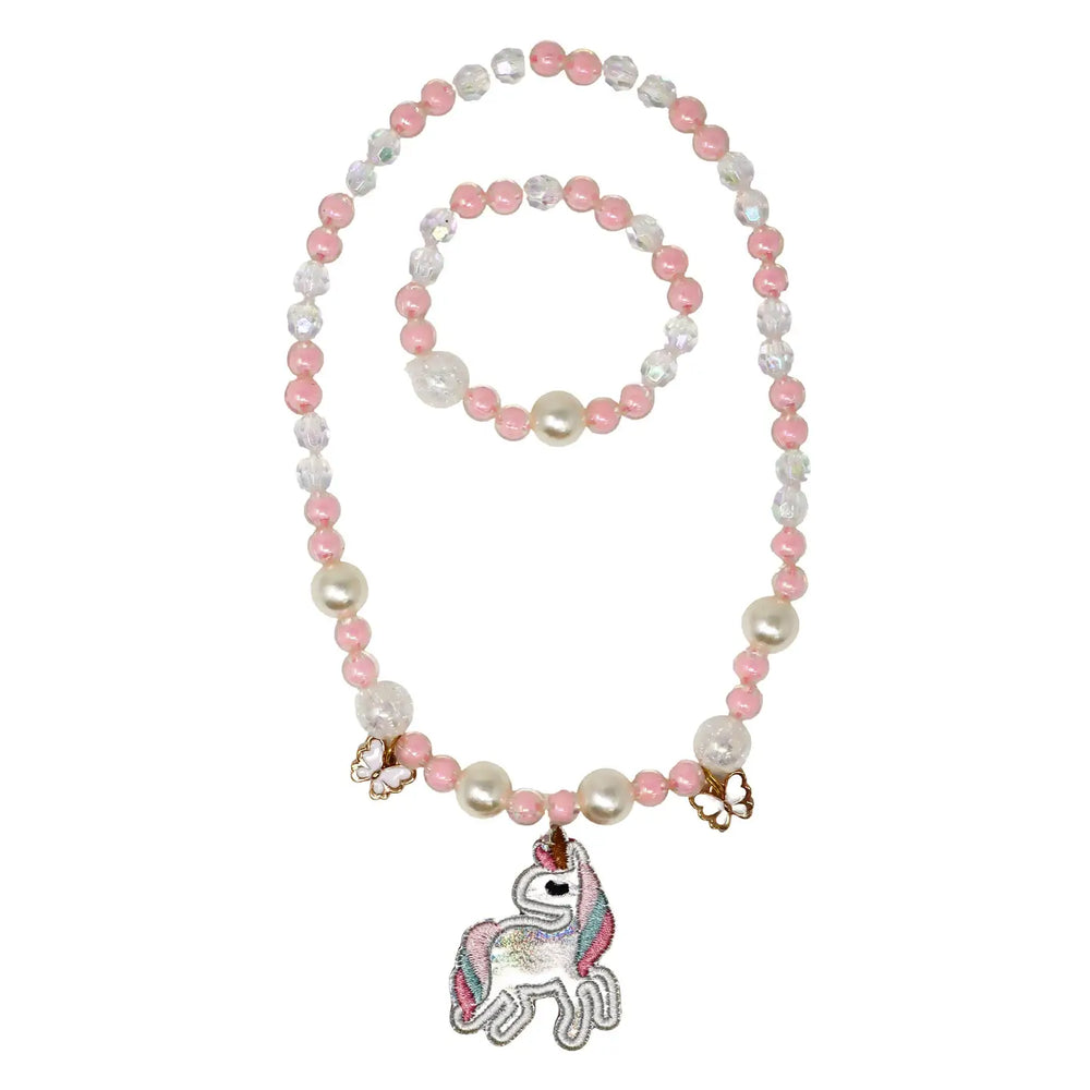 Dream Unicorn Necklace & Bracelet Set - Pink Poppy