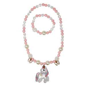 Dream Unicorn Necklace & Bracelet Set - Pink Poppy