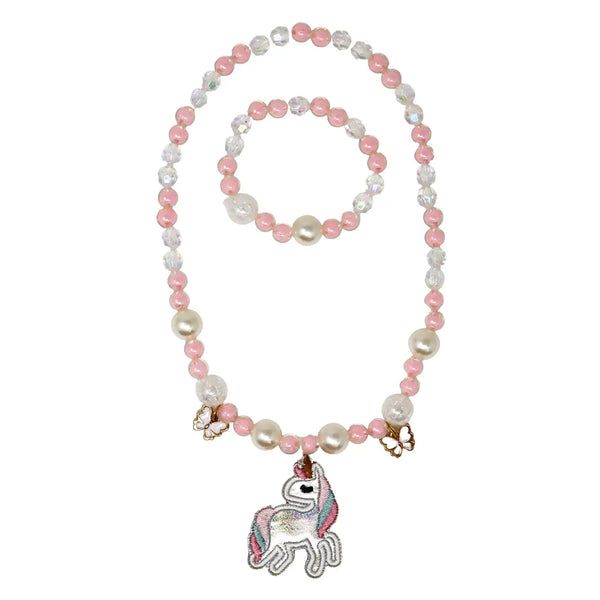 Dream Unicorn Necklace & Bracelet Set - Pink Poppy