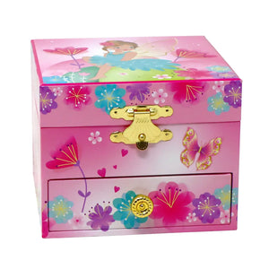 Fairy Butterfly Friends Musical Jewellery Box - Pink Poppy