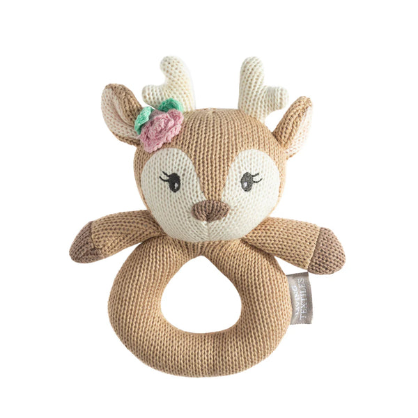 Ava the Fawn Knitted Rattle - Living Textiles