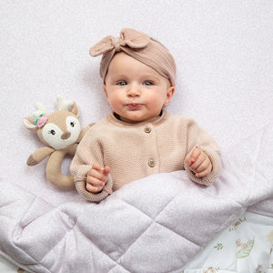 Ava the Fawn Knitted Rattle - Living Textiles