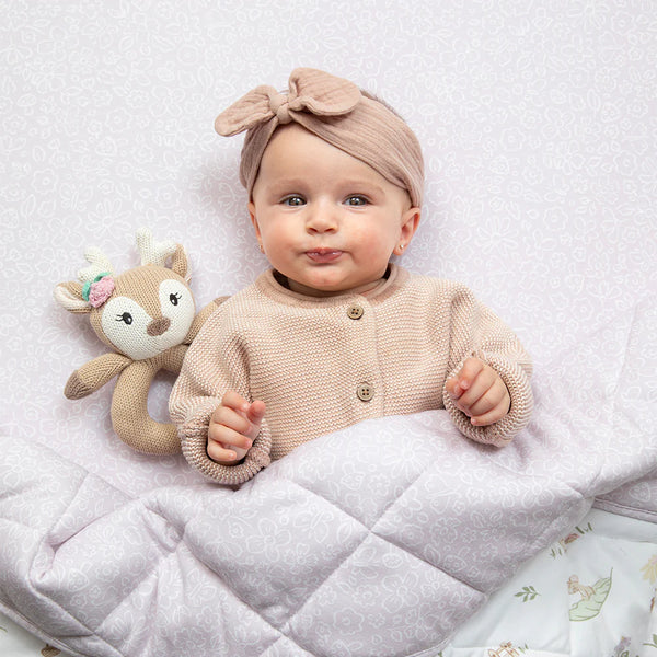 Ava the Fawn Knitted Rattle - Living Textiles
