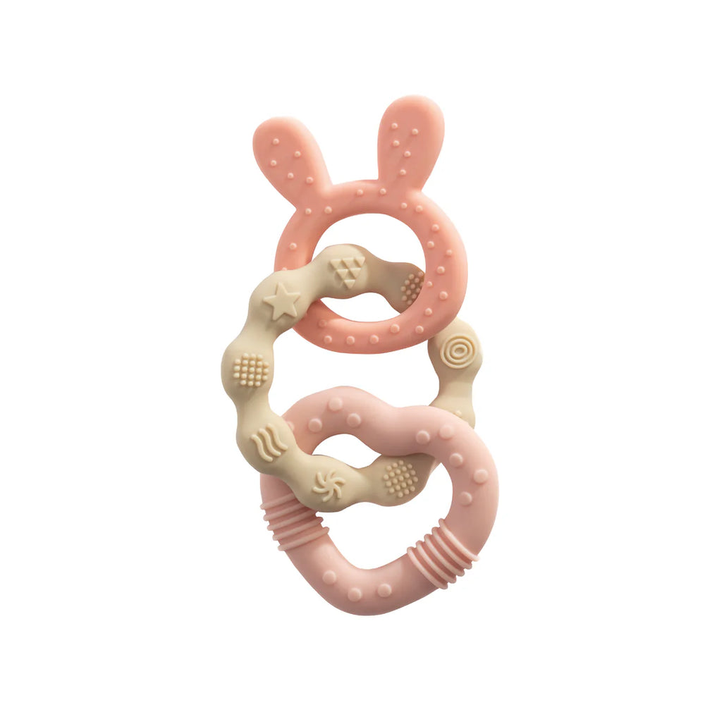 Silicone Bunny Teether - Pink - Living Textiles