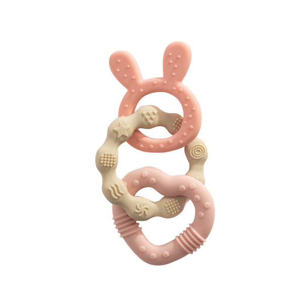 Silicone Bunny Teether - Pink - Living Textiles