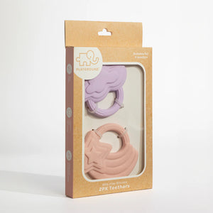 Silicone Teether - Stars & Cloud Pink - 2pk - Living Textiles