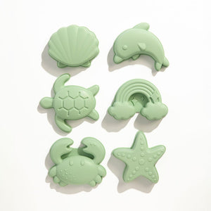 Silicone 8 piece Bucket & Spade Set - Light Sage - Living Textiles