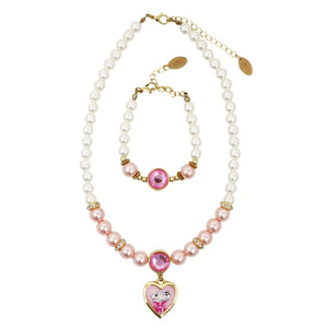 Claris Necklace and Bracelet Set - Pink Poppy