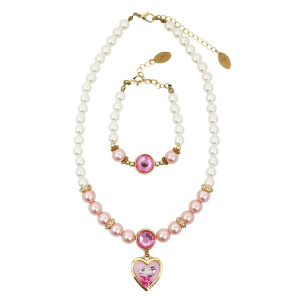 Claris Necklace and Bracelet Set - Pink Poppy