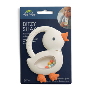 Bitzy Shake - Silicone Teether with Rattle - Goose - Itzy Ritzy