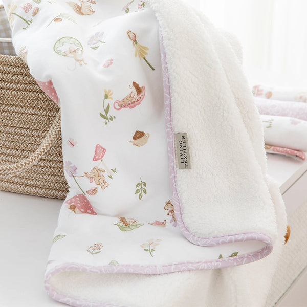 Jersey Sherpa Pram Blanket - Whimsical Wonderland - Living Textiles