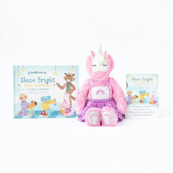 Unicorn Sparkle & Shine Kin Set - Soft Toy + Book - Slumberkins