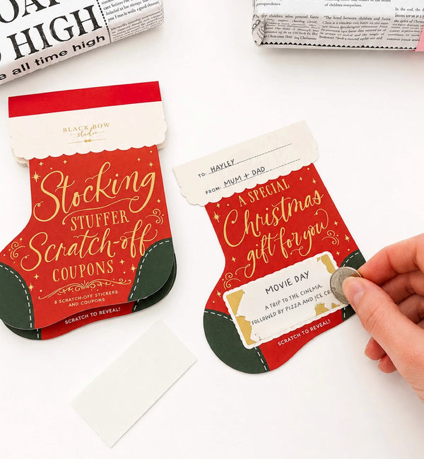Stocking Stuffer Scratch-Off Christmas Coupon Book - Black Bow Studio