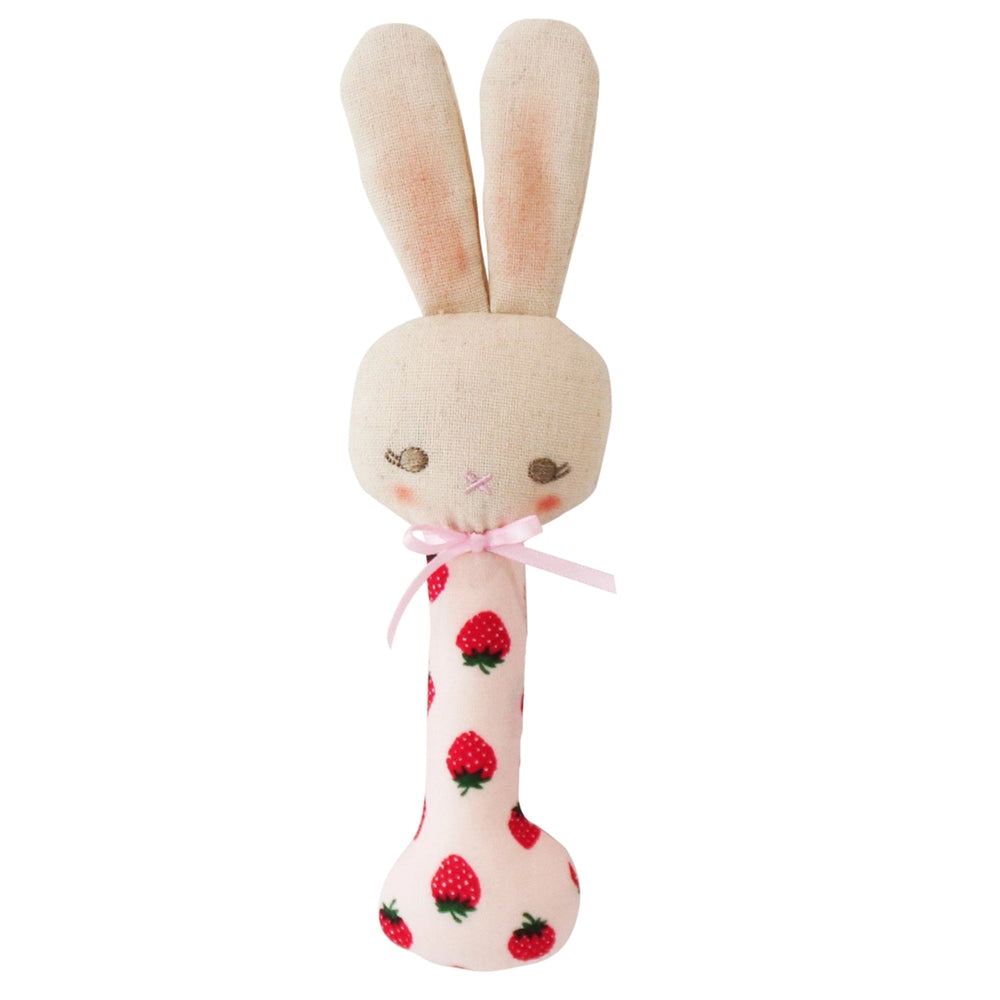 Bunny Stick Rattle - Strawberry - Alimrose