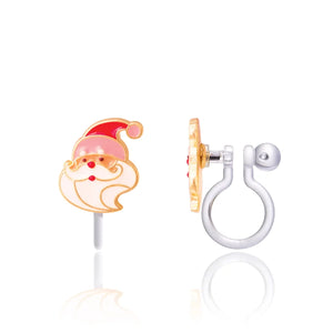 Clip On Earrings - Holly Jolly Santa -Girl Nation