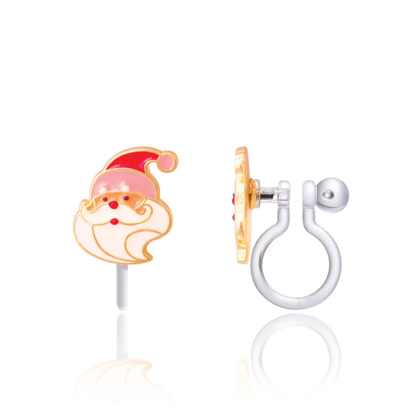 Clip On Earrings - Holly Jolly Santa -Girl Nation