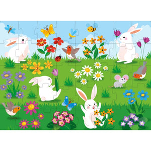 3D Puzzle and Book Set - Learn Shapes Flowers, 40 pcs - Sassi