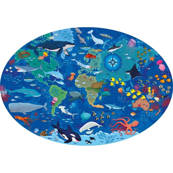 Travel, Learn and Explore - Puzzle and Book Set - The Sea, 205 pcs - Sassi