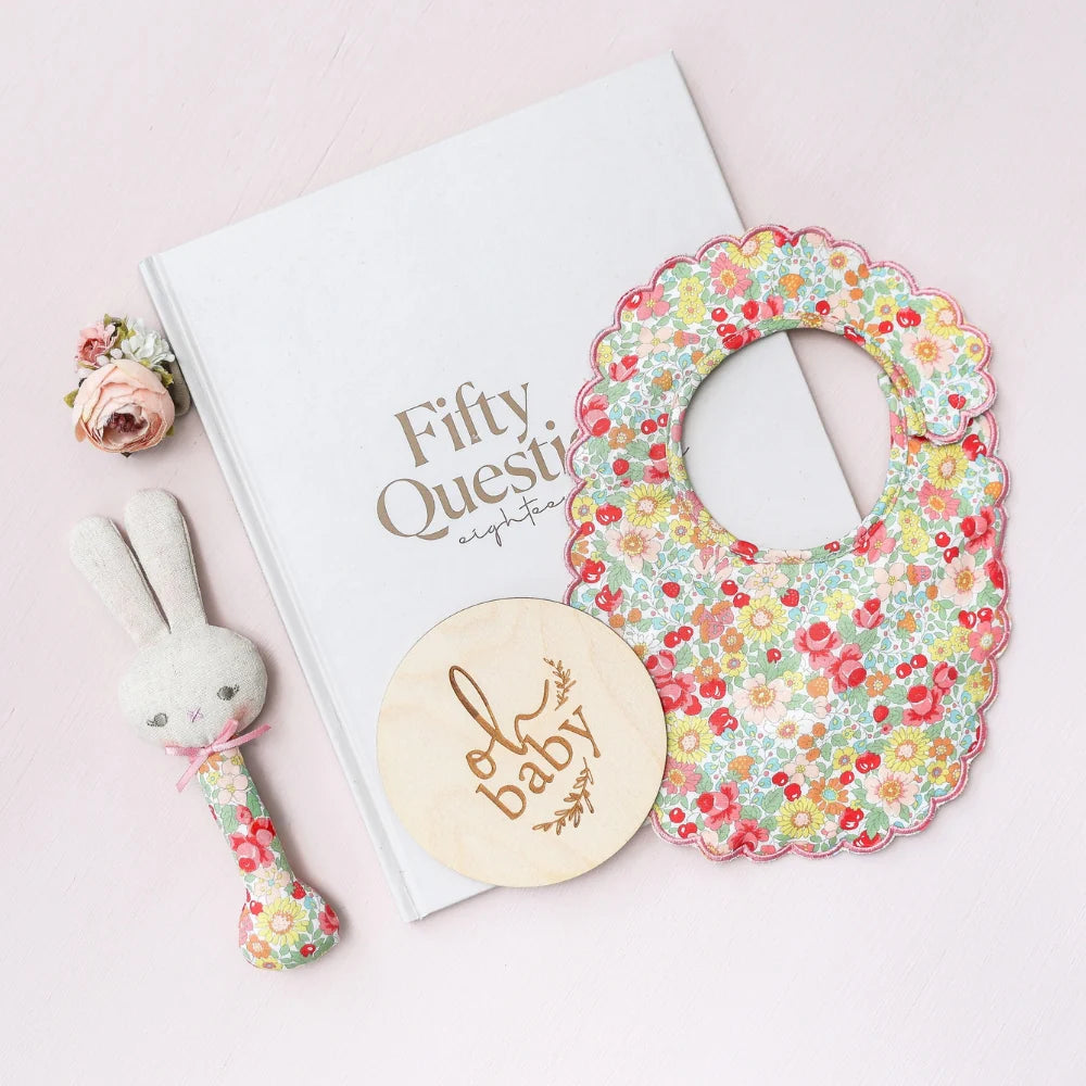 Baby Bunny Stick Rattle Spring Blossom - Alimrose