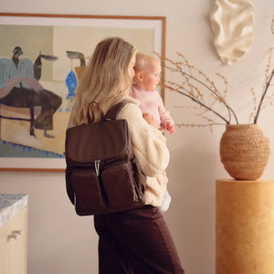 Signature Nappy Backpack - Chocolate Nylon - OIOI