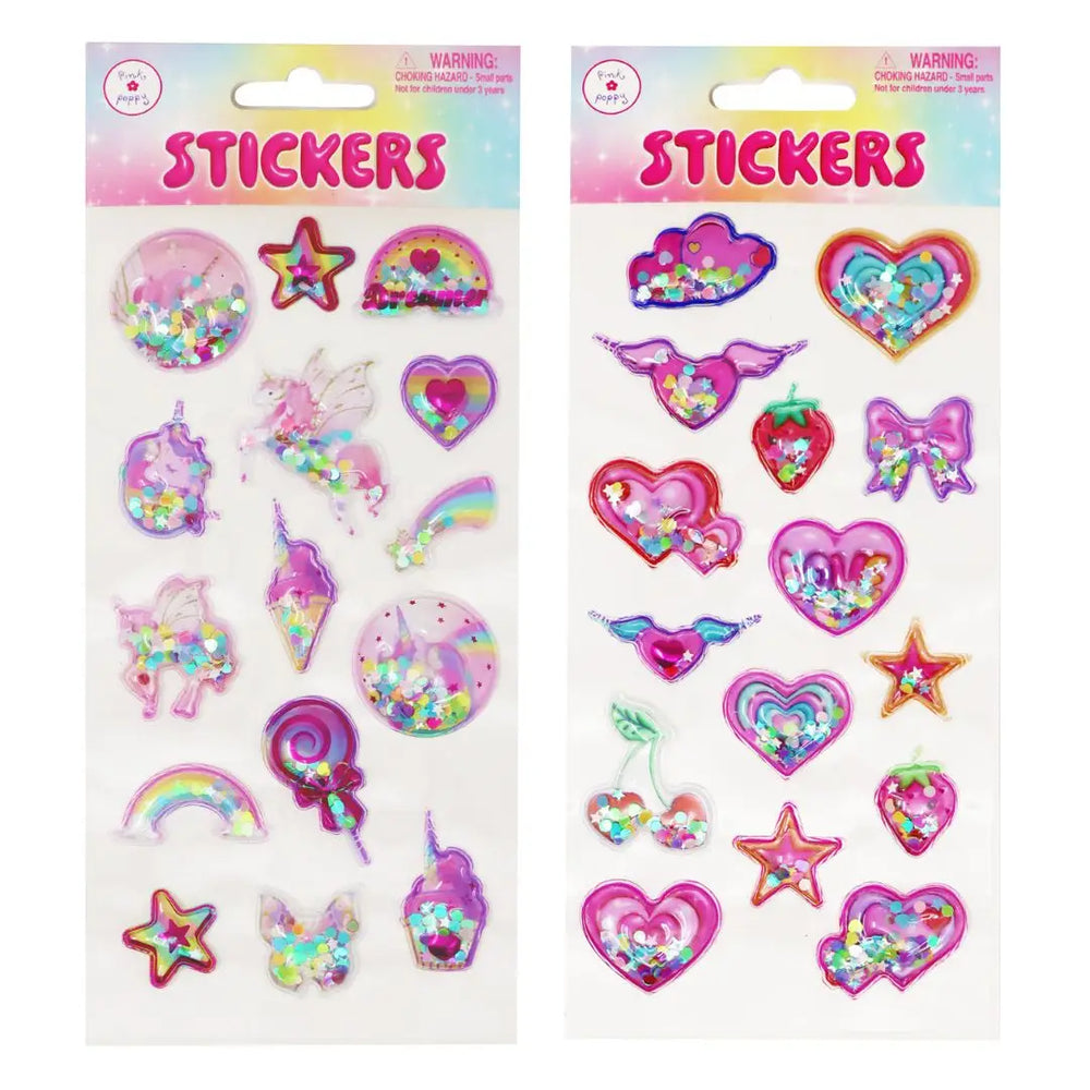 Confetti Shaker Stickers - Pink Poppy