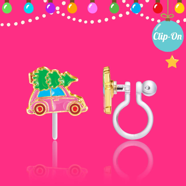 Clip On Earrings | Christmas Car - Girl Nation