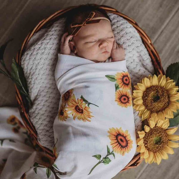 Sunflower Organic Muslin Wrap - Snuggle Hunny