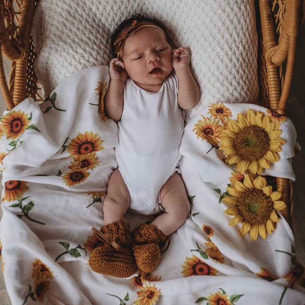 Sunflower Organic Muslin Wrap - Snuggle Hunny