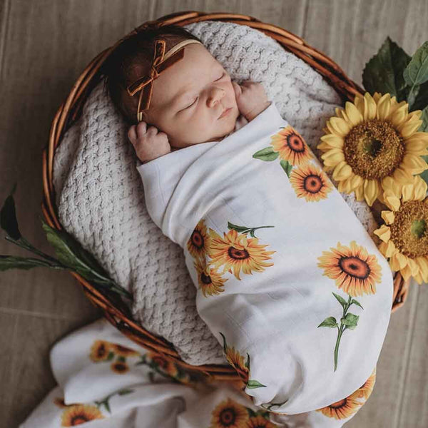 Sunflower Organic Muslin Wrap - Snuggle Hunny