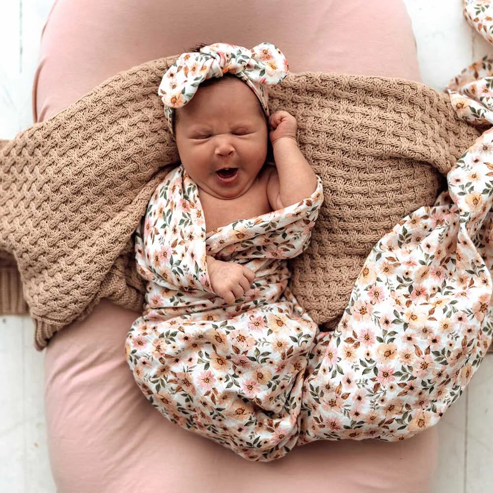 Spring Floral Organic Muslin Wrap - Snuggle Hunny
