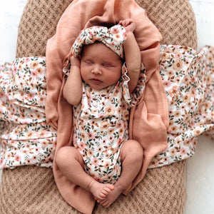 Spring Floral Organic Muslin Wrap - Snuggle Hunny