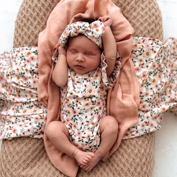 Spring Floral Organic Muslin Wrap - Snuggle Hunny