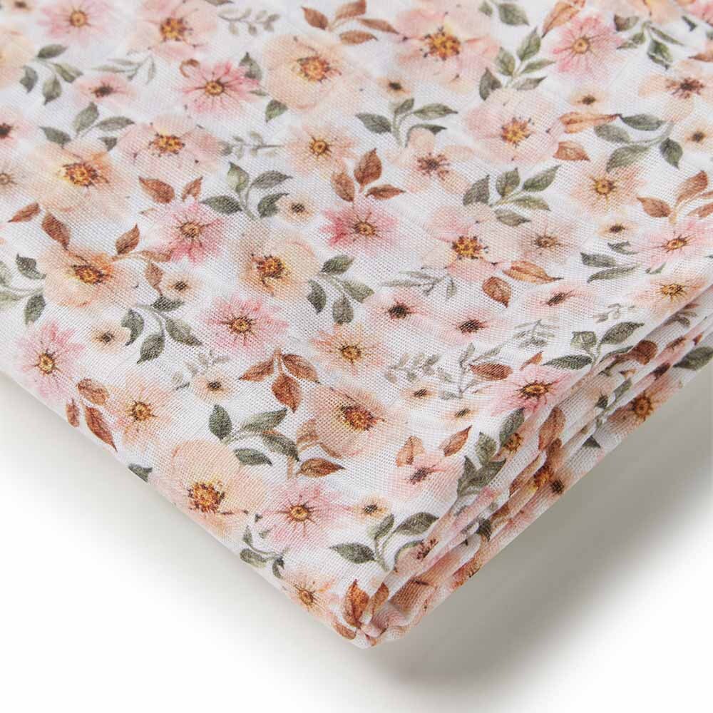 Spring Floral Organic Muslin Wrap - Snuggle Hunny