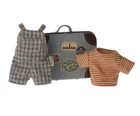 Overalls and Shirt in Suitcase Big Brother - Maileg - STOCK DUE EARLY MAY