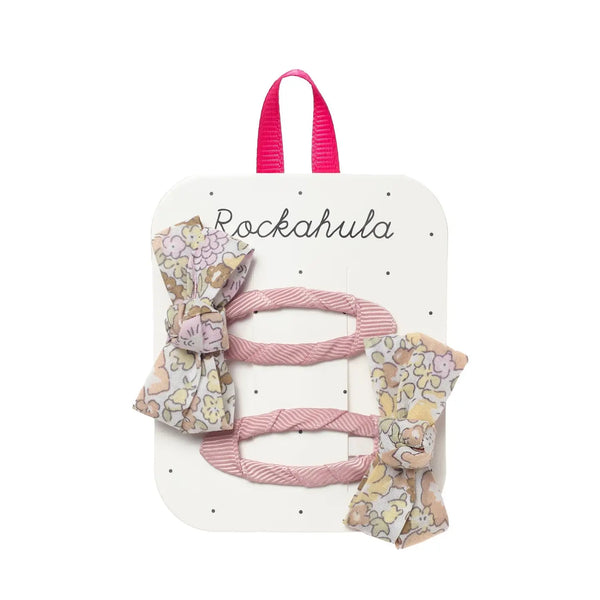 Fairytale Floral Twisty Bow Clips - Rockahula Kids