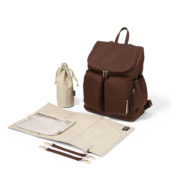 Signature Nappy Backpack - Chocolate Nylon - OIOI