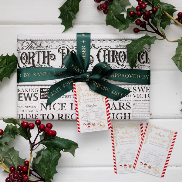 Santa's Sleigh Express Christmas Gift Tags - Set of 6 - Black Bow Studio