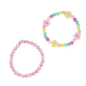 Rainbow Flower Bracelet Set - Pink Poppy