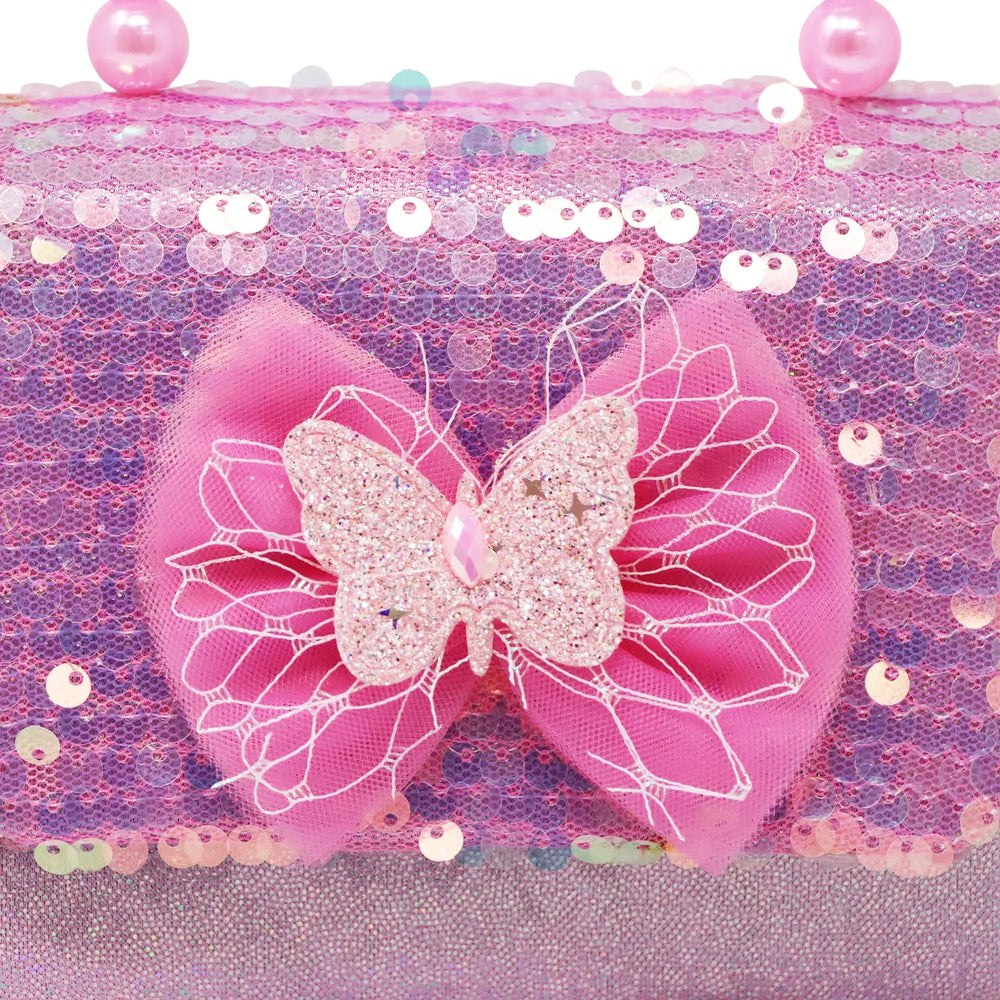 Butterfly Motif Handbag - Pink Poppy