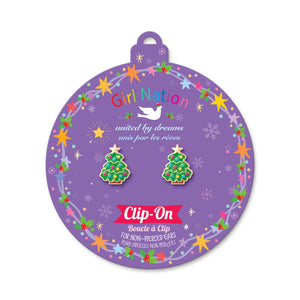 Clip On Earrings | Happy Christmas Tree - Girl Nation
