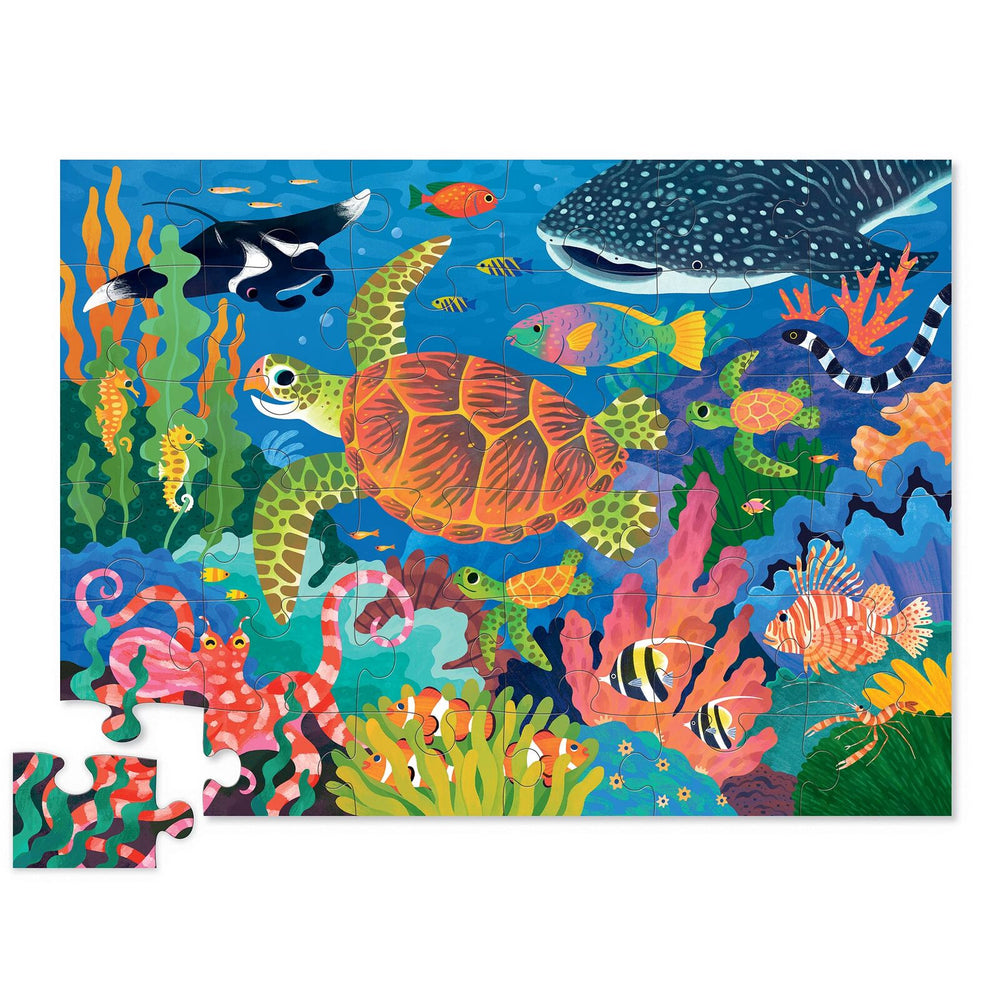 Classic Floor Puzzle 36 pc - Sea Turtle (Foil Stamped) - Crocodile Creek