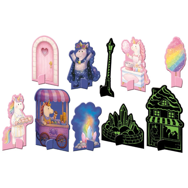 Glow-In-The-Dark Night & Day Double-Sided Puzzle & Book Set - Unicorns - Sassi
