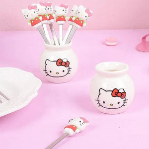 Food Picks/ Forks - Hello Kitty (6 Pieces) - Mum Made Yum